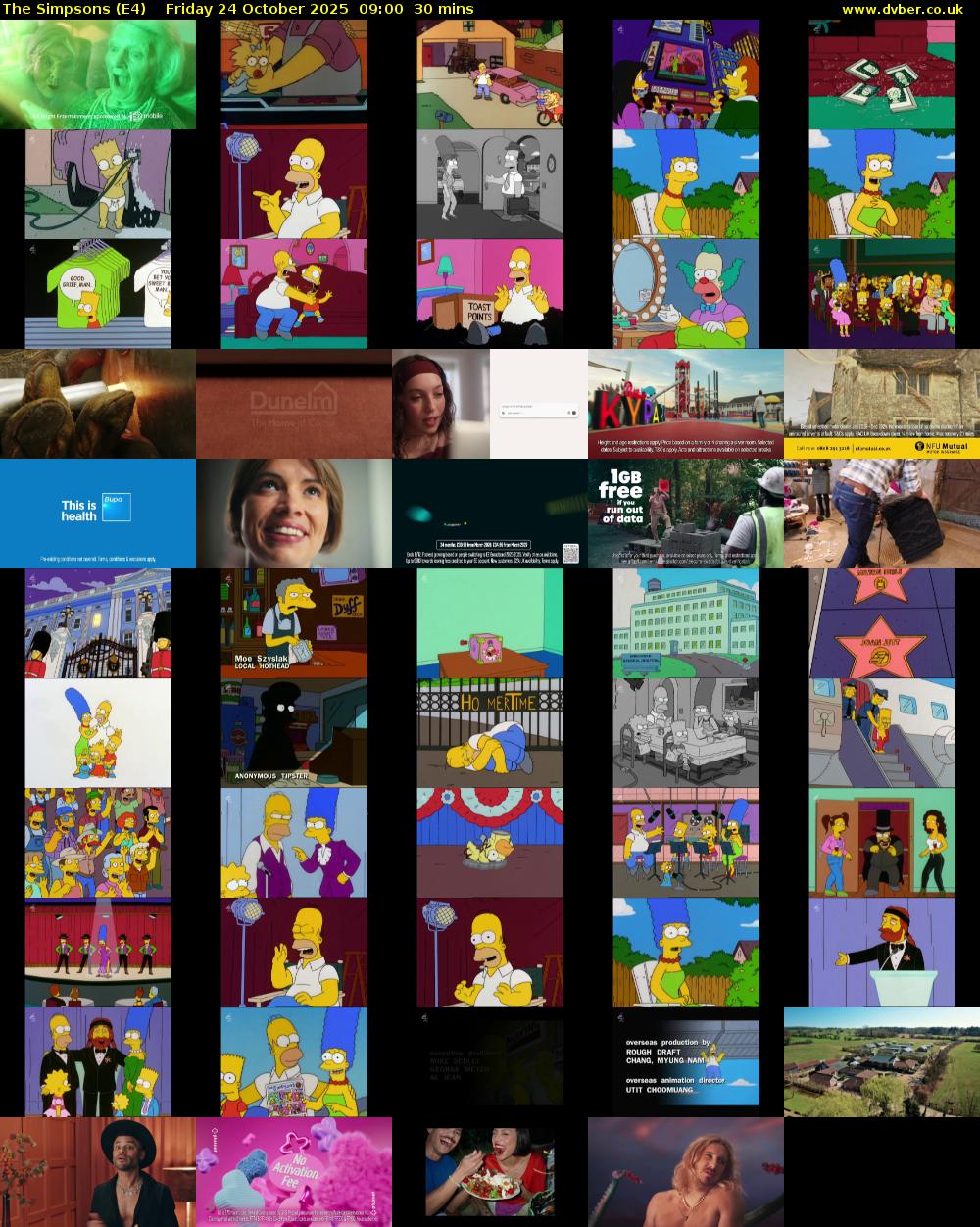 The Simpsons (E4) Friday 24 October 2025 09:00 - 09:30