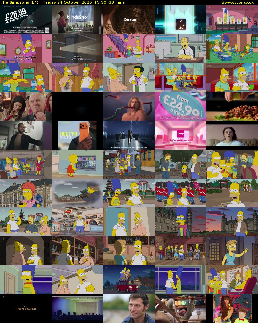 The Simpsons (E4) Friday 24 October 2025 15:30 - 16:00