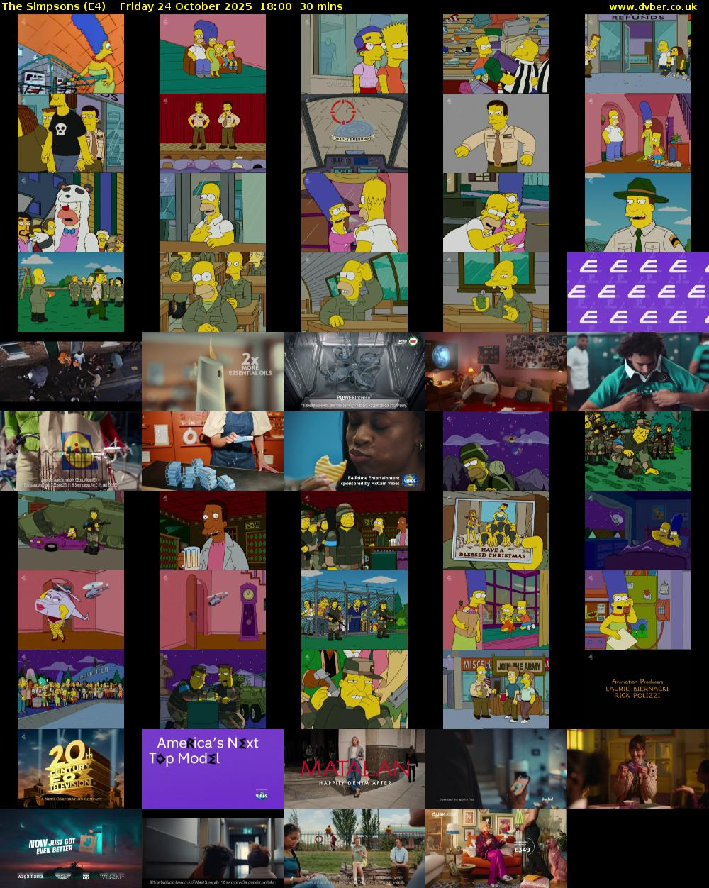 The Simpsons (E4) Friday 24 October 2025 18:00 - 18:30