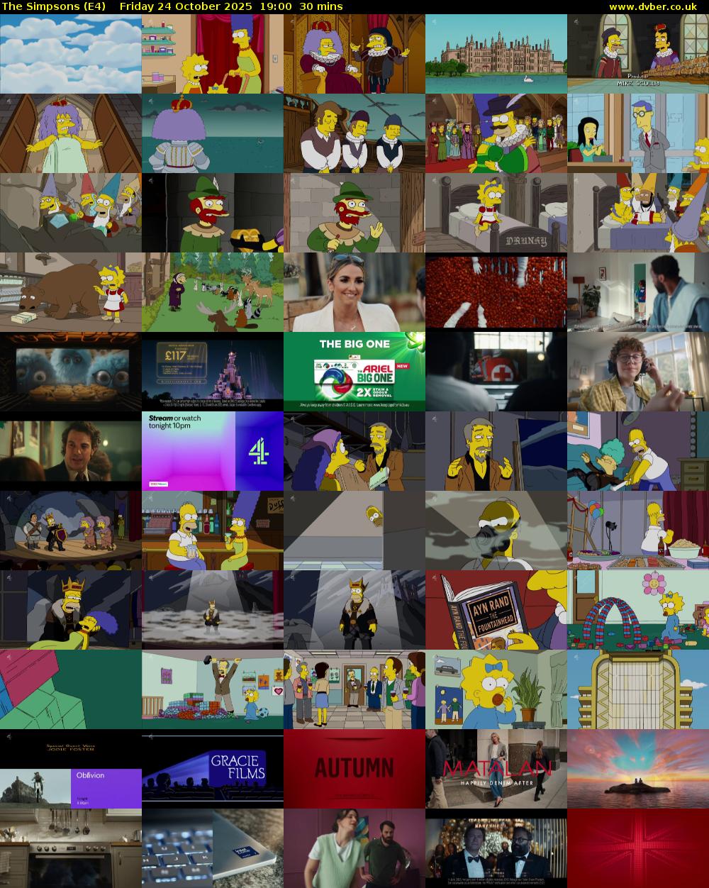The Simpsons (E4) Friday 24 October 2025 19:00 - 19:30