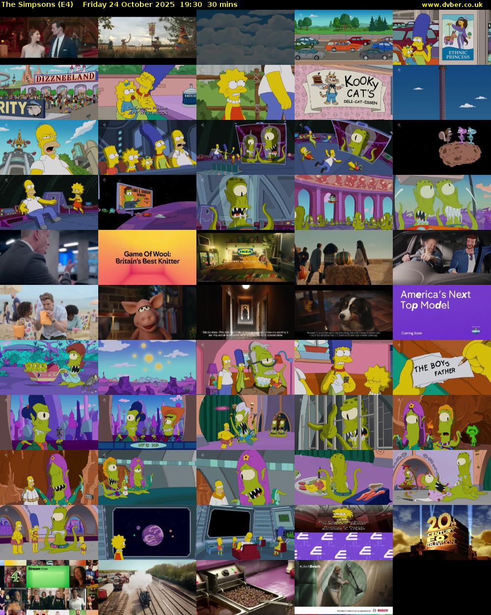The Simpsons (E4) Friday 24 October 2025 19:30 - 20:00