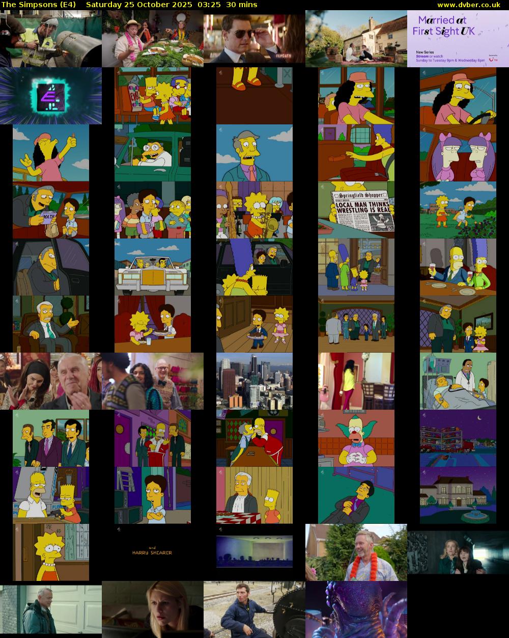 The Simpsons (E4) Saturday 25 October 2025 03:25 - 03:55