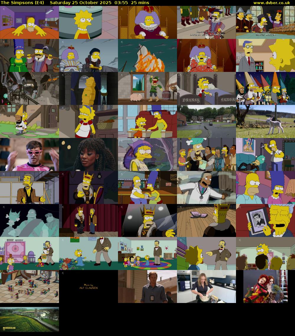 The Simpsons (E4) Saturday 25 October 2025 03:55 - 04:20