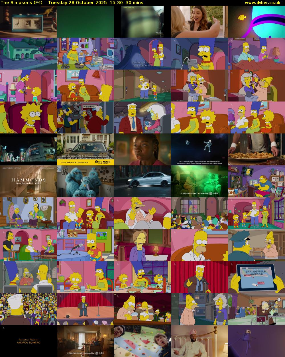 The Simpsons (E4) Tuesday 28 October 2025 15:30 - 16:00