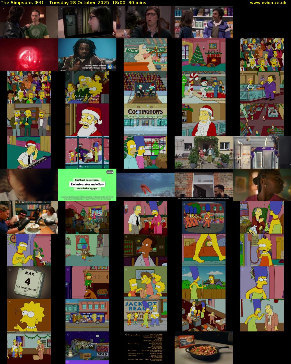 The Simpsons (E4) Tuesday 28 October 2025 18:00 - 18:30