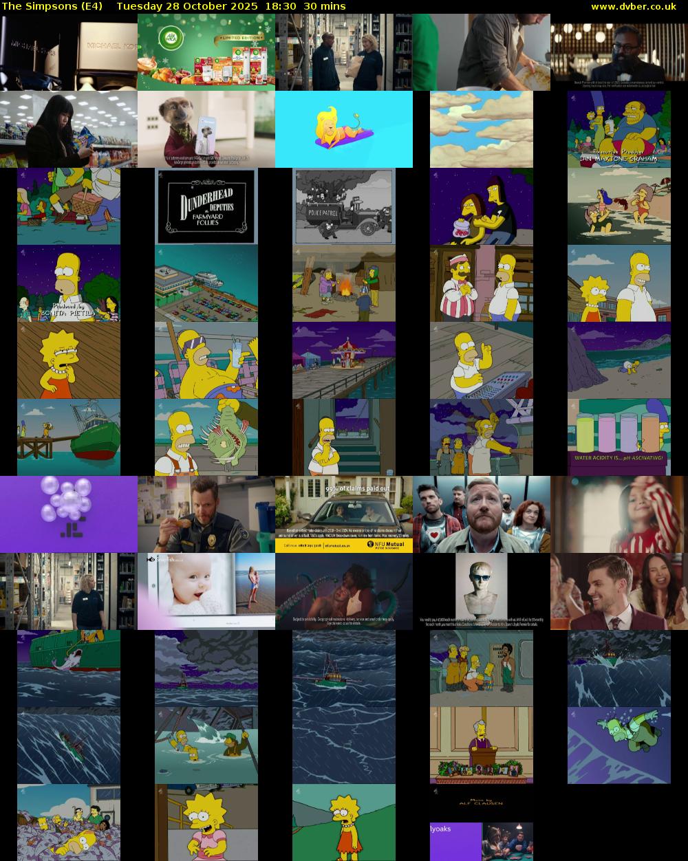 The Simpsons (E4) Tuesday 28 October 2025 18:30 - 19:00