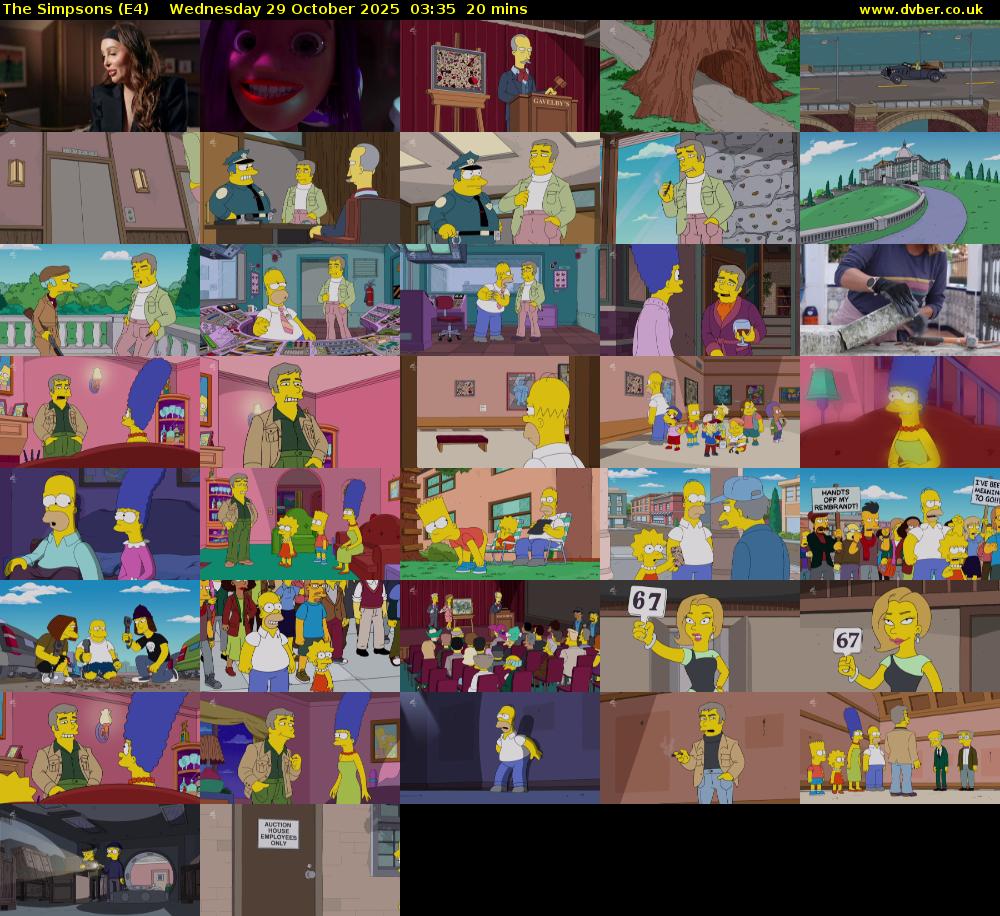 The Simpsons (E4) Wednesday 29 October 2025 03:35 - 03:55