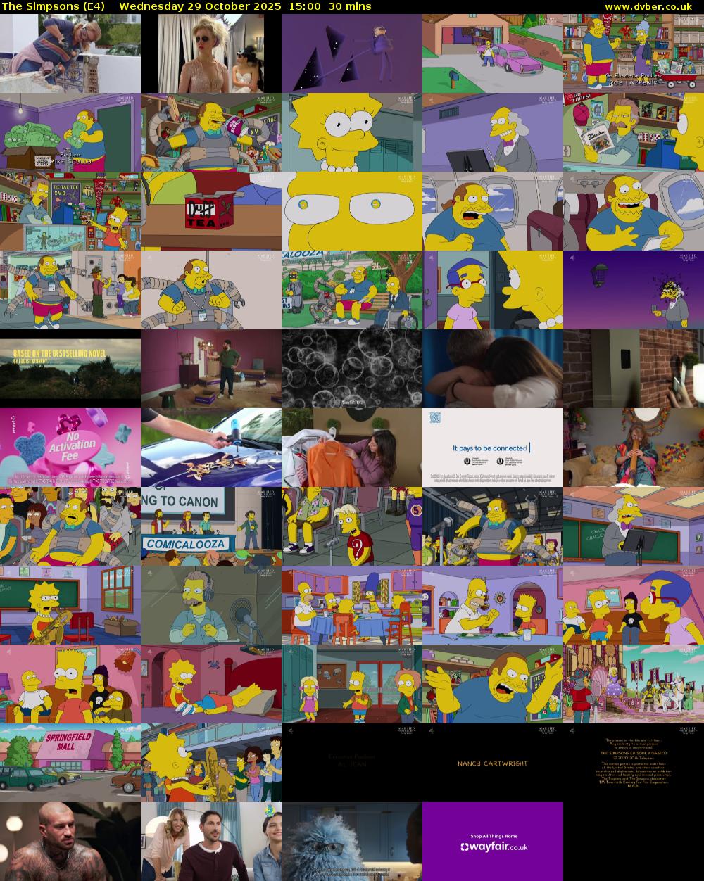 The Simpsons (E4) Wednesday 29 October 2025 15:00 - 15:30