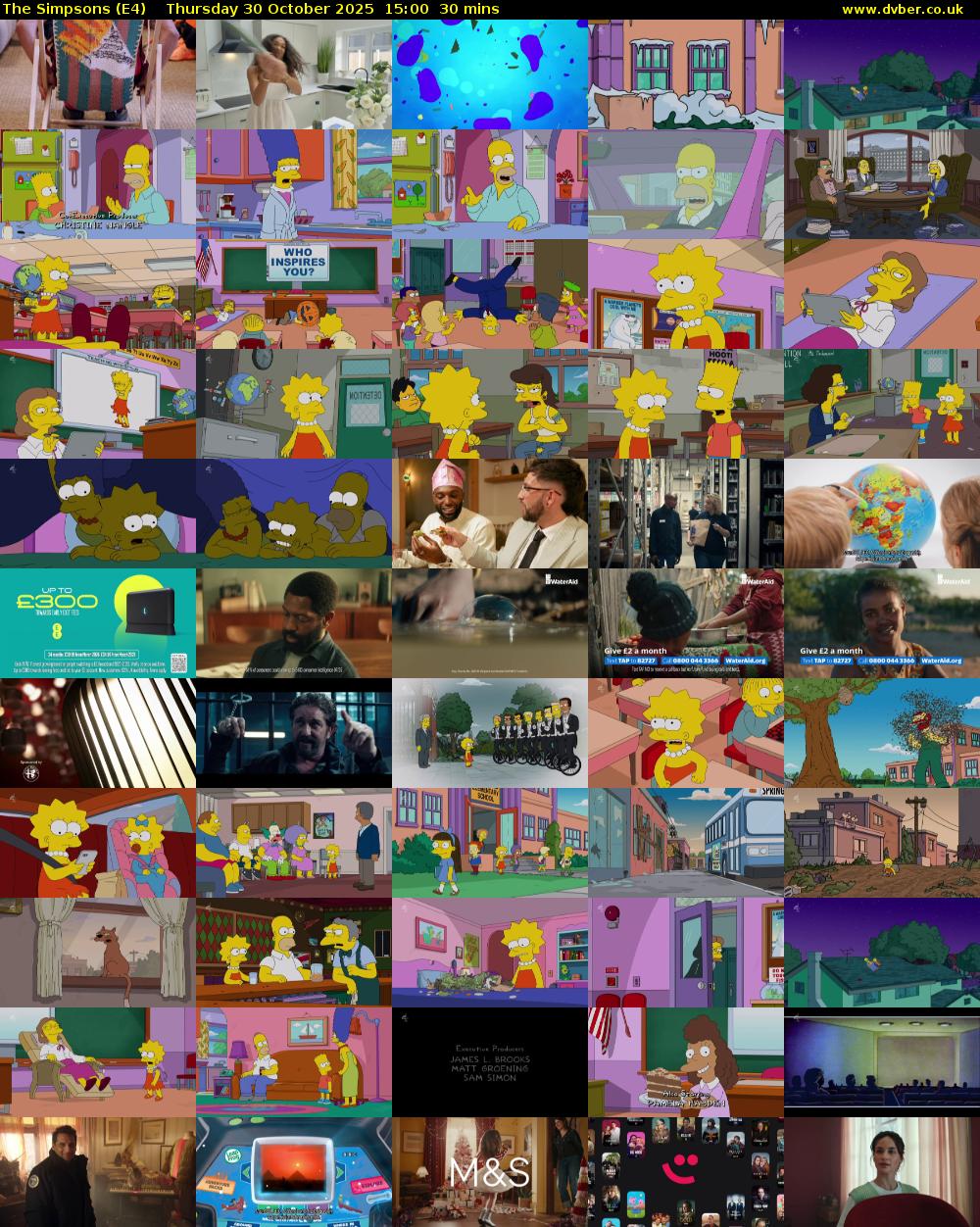 The Simpsons (E4) Thursday 30 October 2025 15:00 - 15:30