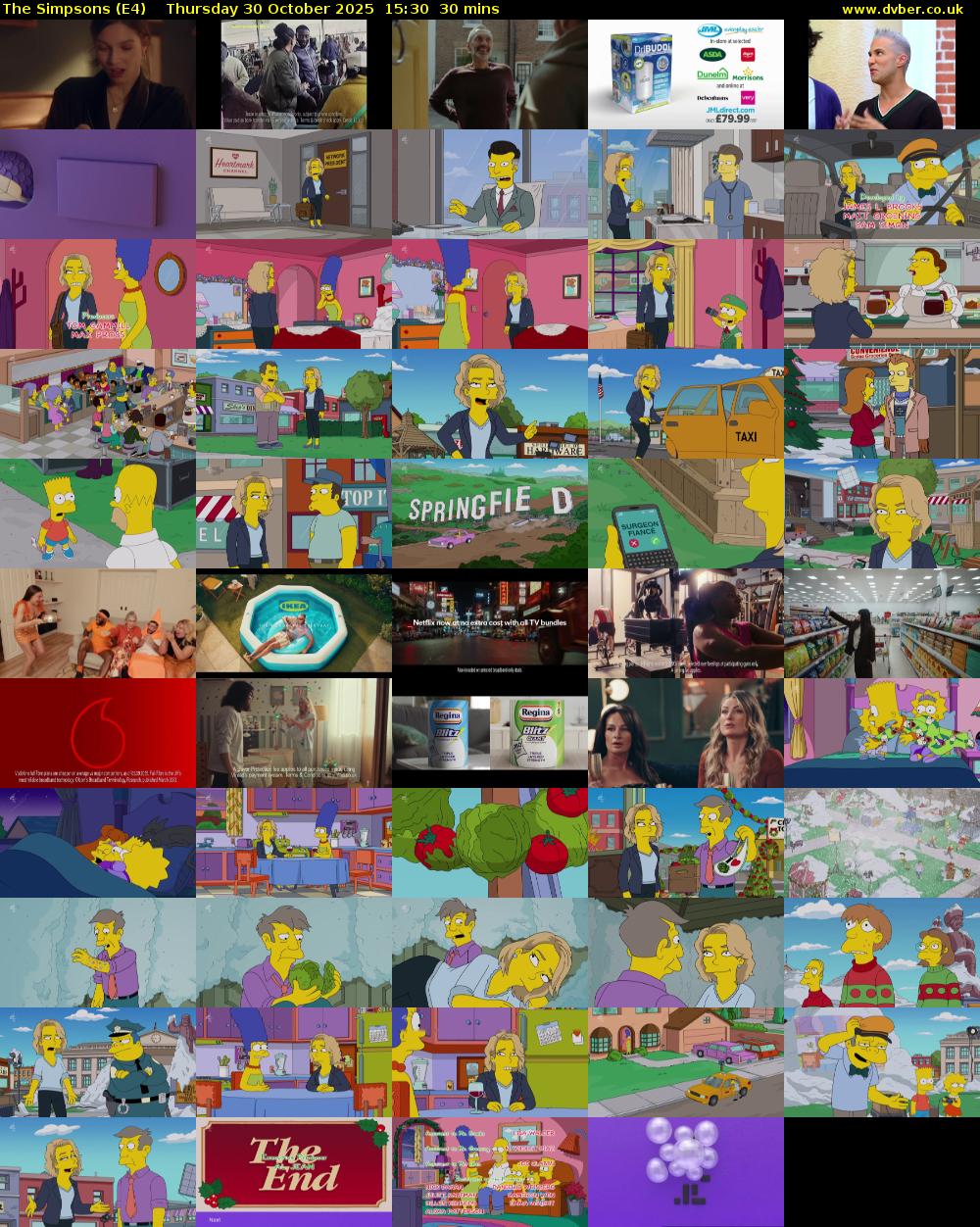 The Simpsons (E4) Thursday 30 October 2025 15:30 - 16:00