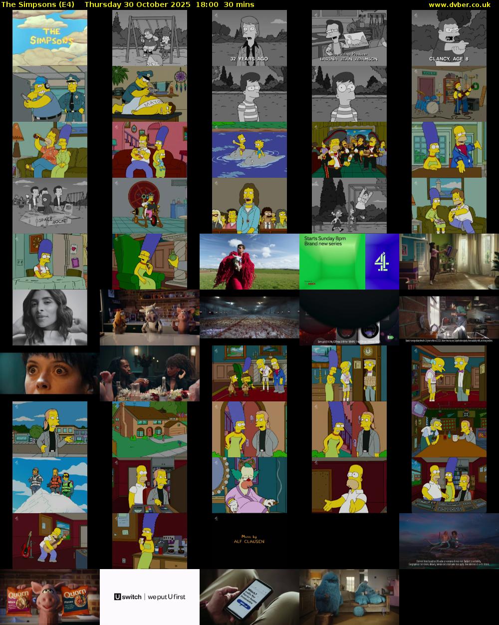 The Simpsons (E4) Thursday 30 October 2025 18:00 - 18:30