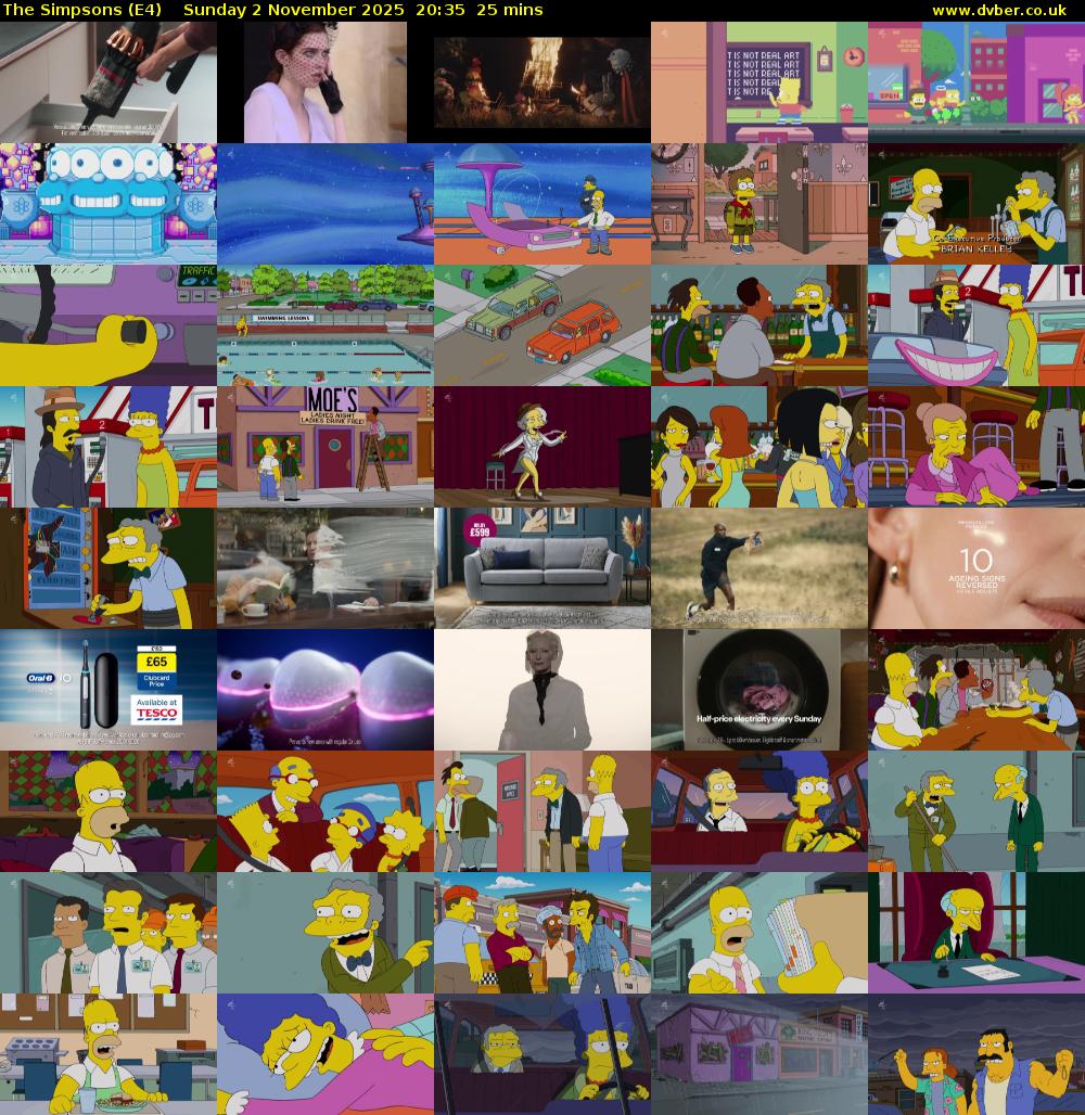 The Simpsons (E4) Sunday 2 November 2025 20:35 - 21:00