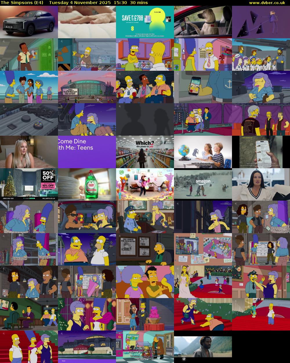 The Simpsons (E4) Tuesday 4 November 2025 15:30 - 16:00