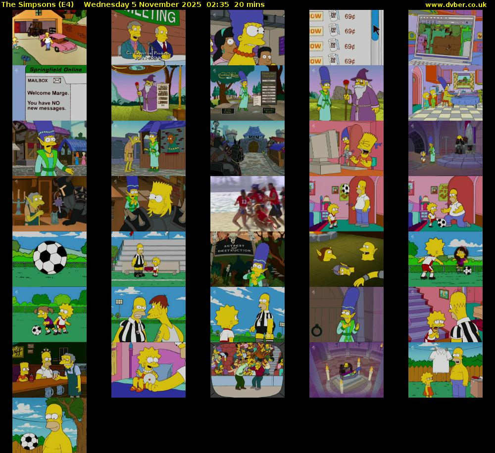 The Simpsons (E4) Wednesday 5 November 2025 02:35 - 02:55