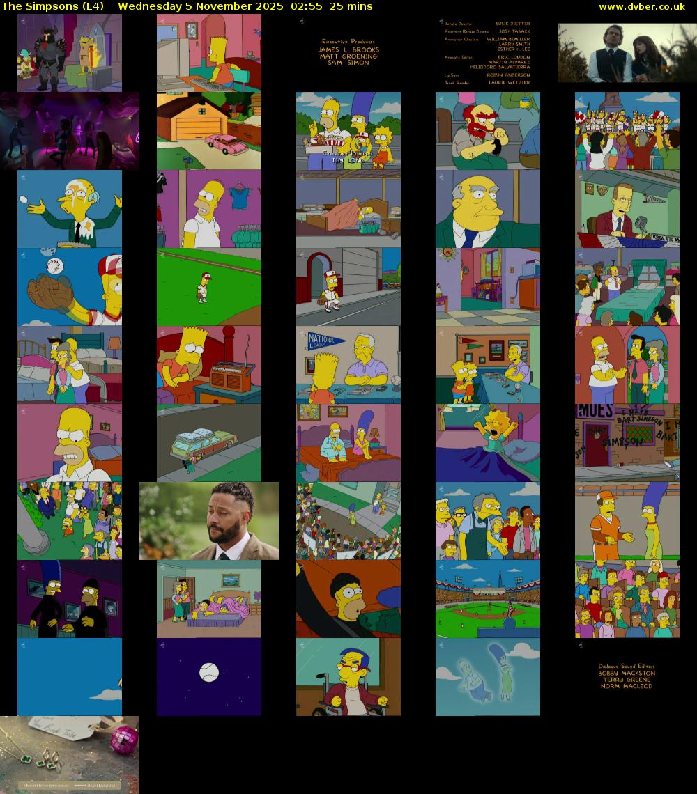 The Simpsons (E4) Wednesday 5 November 2025 02:55 - 03:20