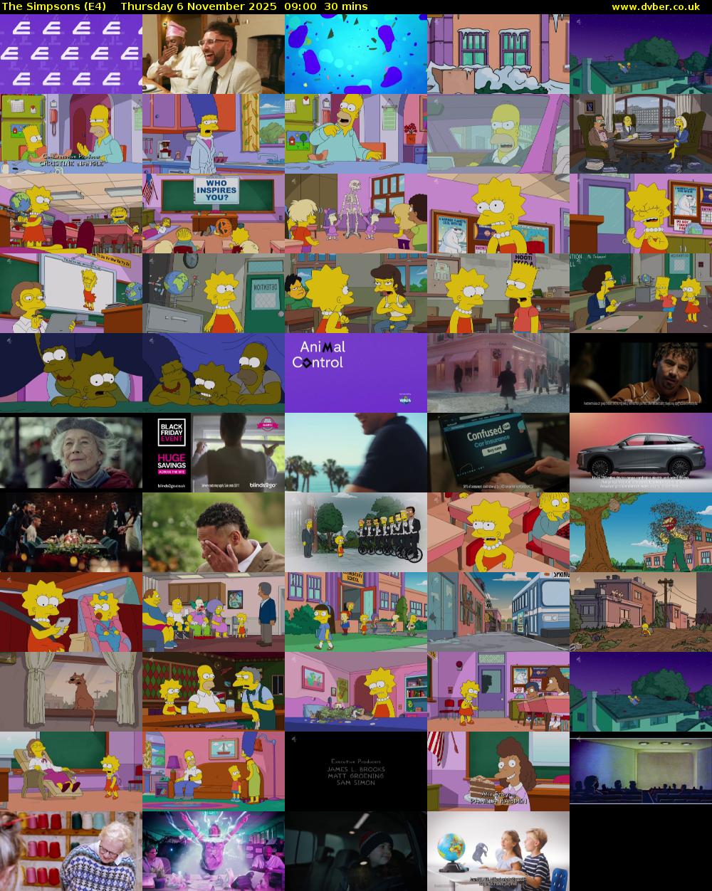 The Simpsons (E4) Thursday 6 November 2025 09:00 - 09:30