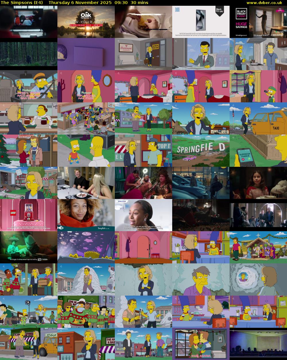 The Simpsons (E4) Thursday 6 November 2025 09:30 - 10:00