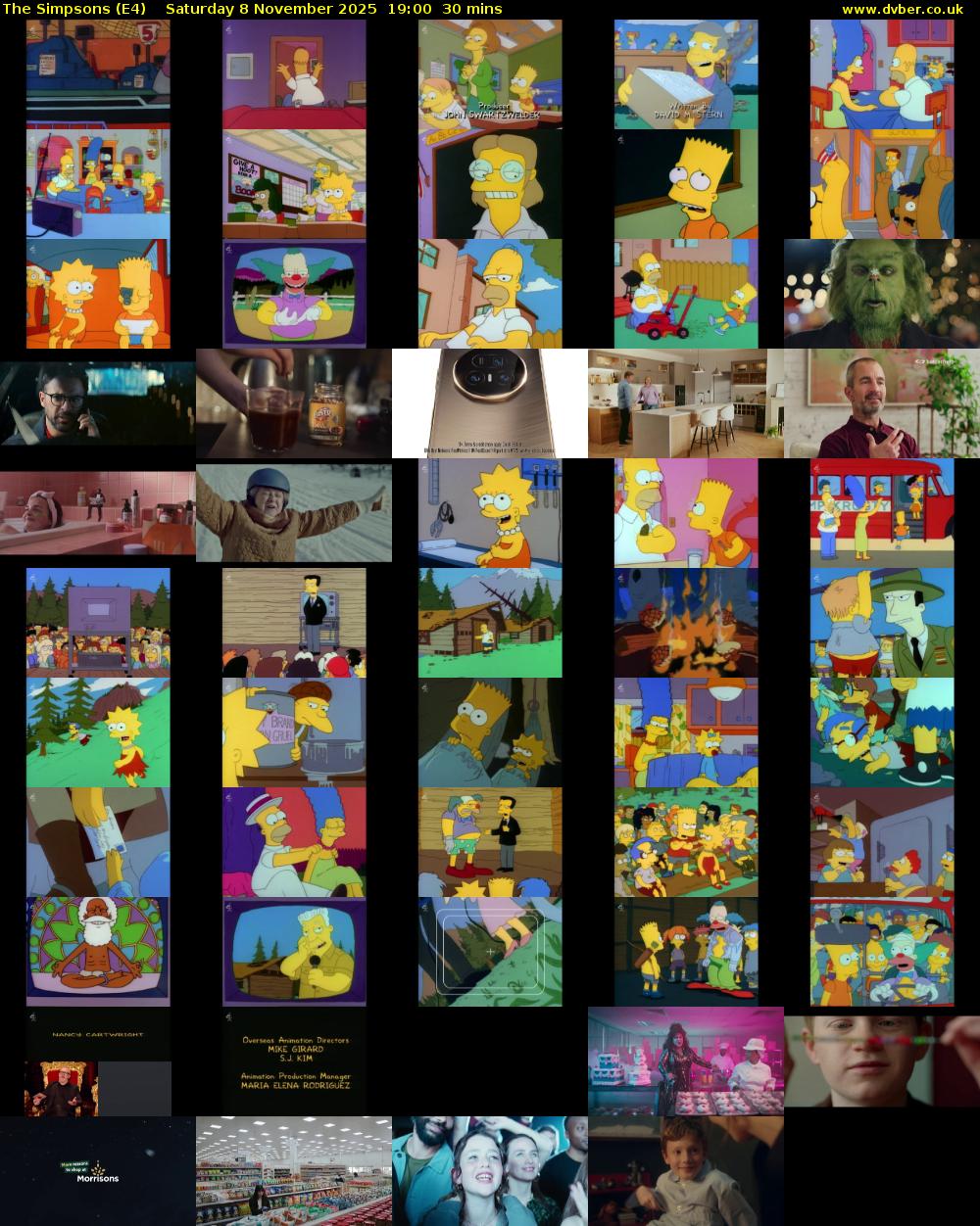 The Simpsons (E4) Saturday 8 November 2025 19:00 - 19:30