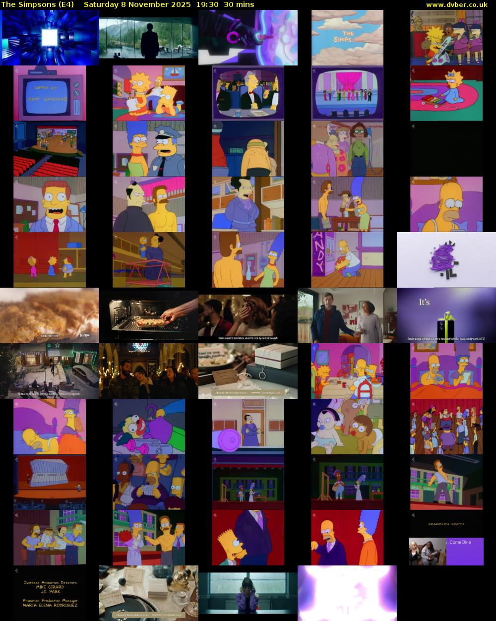 The Simpsons (E4) Saturday 8 November 2025 19:30 - 20:00