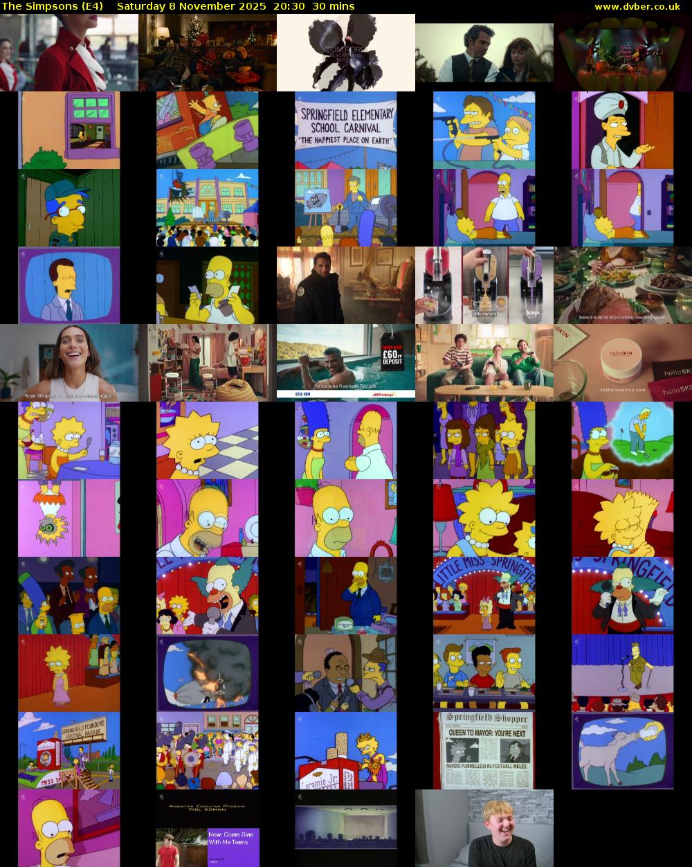 The Simpsons (E4) Saturday 8 November 2025 20:30 - 21:00