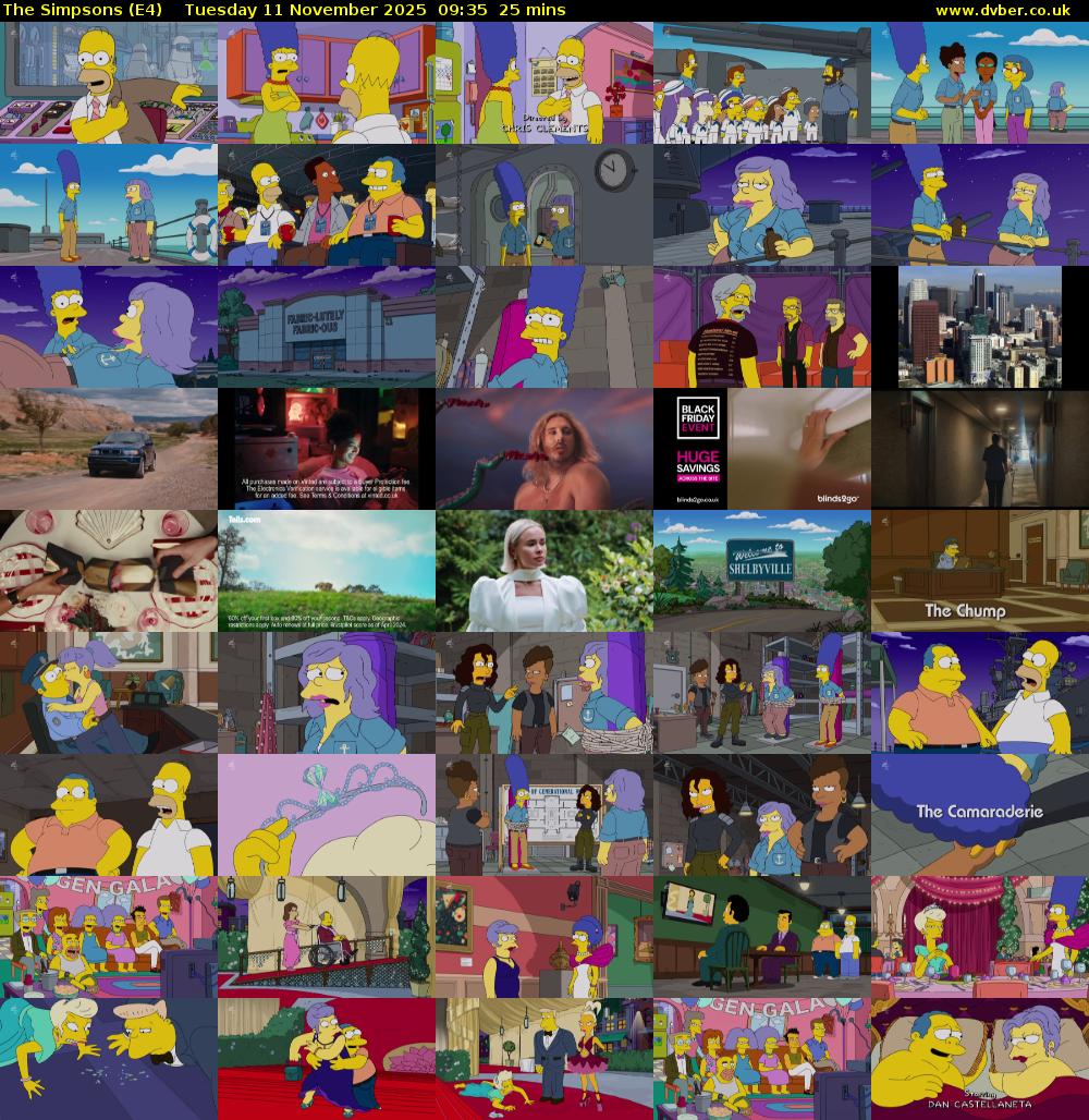 The Simpsons (E4) Tuesday 11 November 2025 09:35 - 10:00