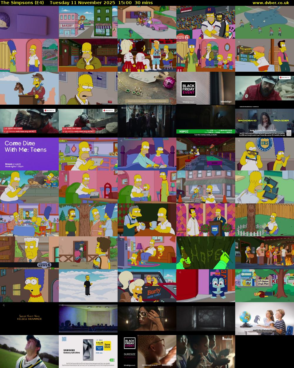 The Simpsons (E4) Tuesday 11 November 2025 15:00 - 15:30