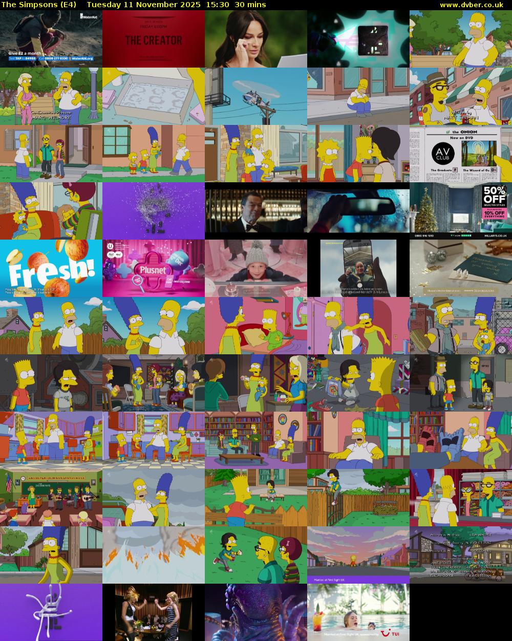 The Simpsons (E4) Tuesday 11 November 2025 15:30 - 16:00