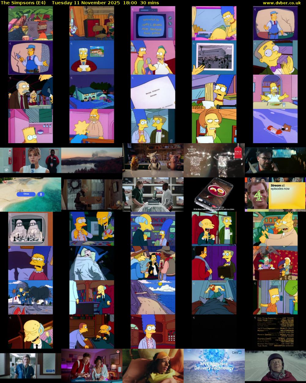 The Simpsons (E4) Tuesday 11 November 2025 18:00 - 18:30