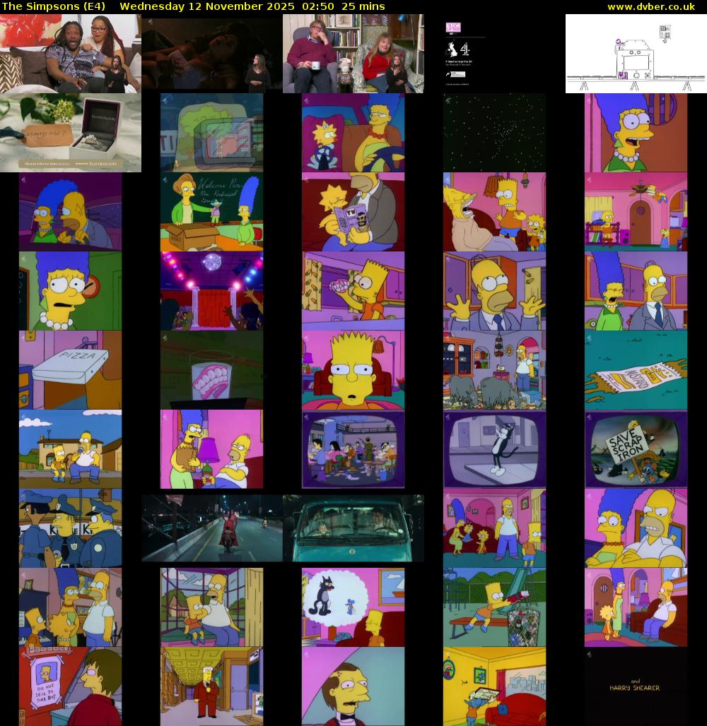 The Simpsons (E4) Wednesday 12 November 2025 02:50 - 03:15
