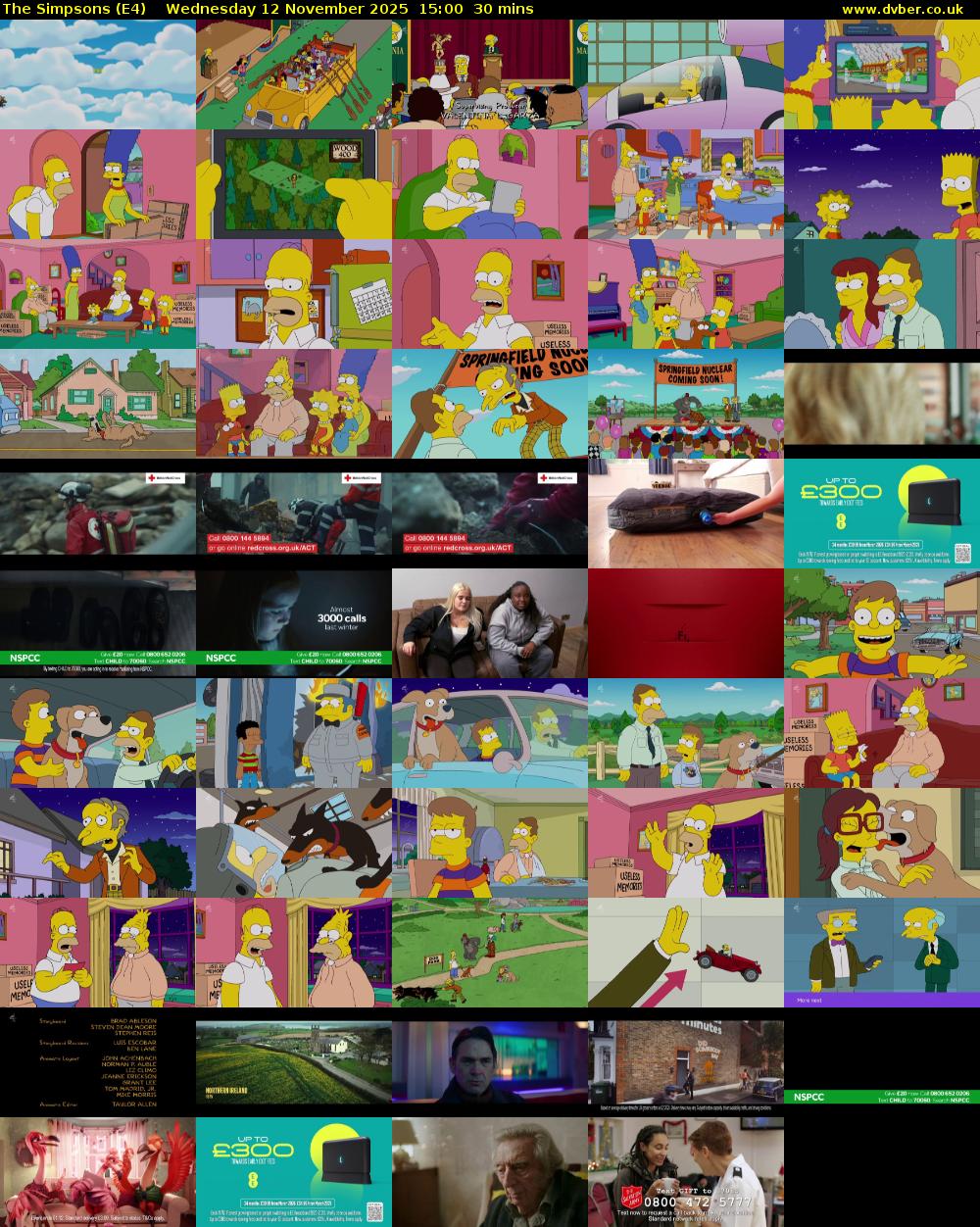The Simpsons (E4) Wednesday 12 November 2025 15:00 - 15:30
