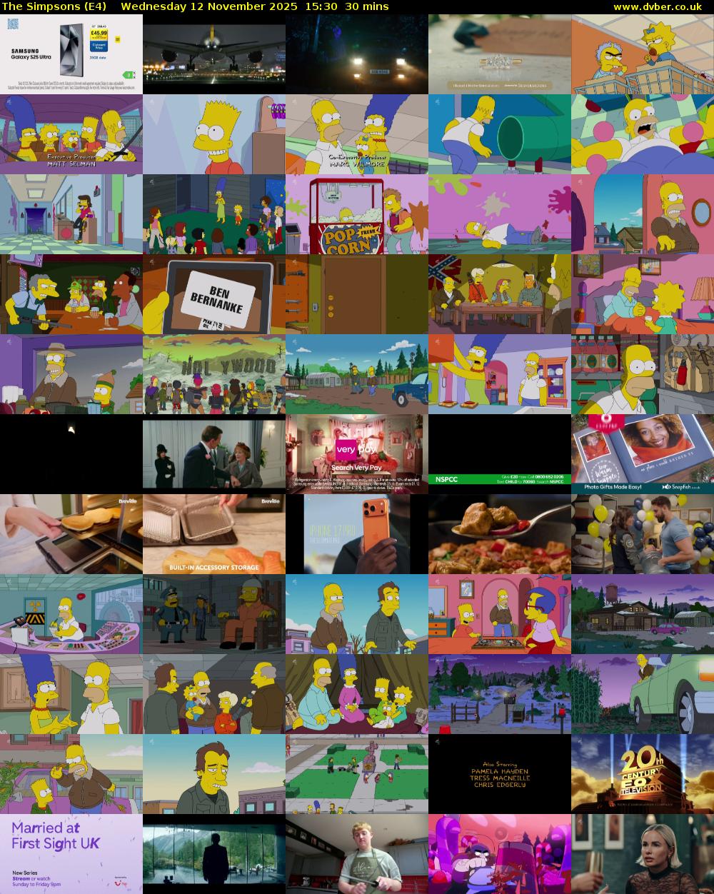 The Simpsons (E4) Wednesday 12 November 2025 15:30 - 16:00