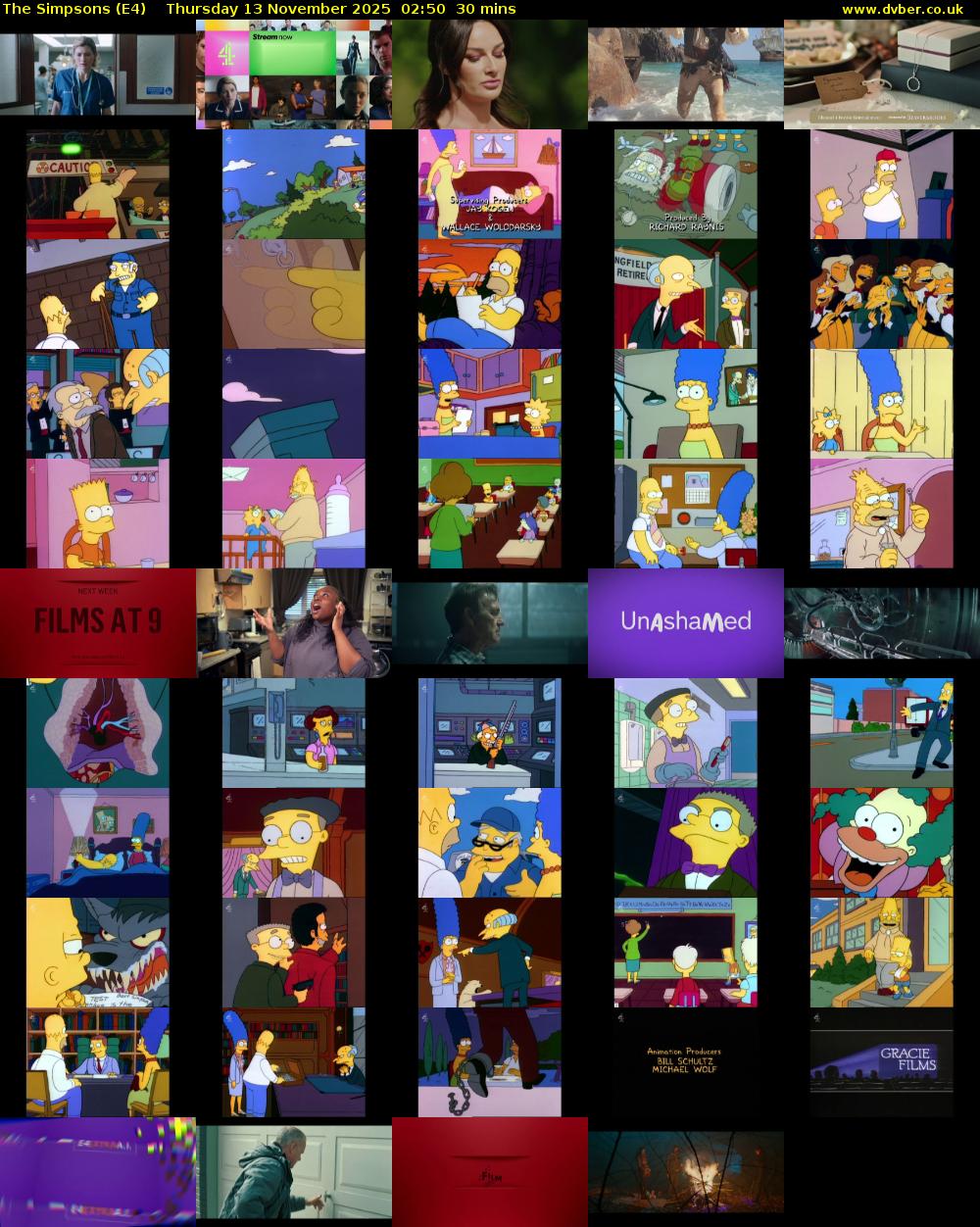 The Simpsons (E4) Thursday 13 November 2025 02:50 - 03:20