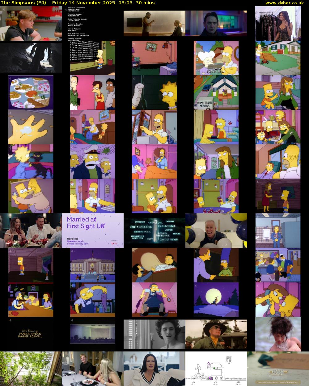 The Simpsons (E4) Friday 14 November 2025 03:05 - 03:35