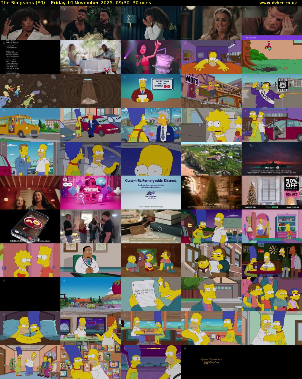 The Simpsons (E4) Friday 14 November 2025 09:30 - 10:00