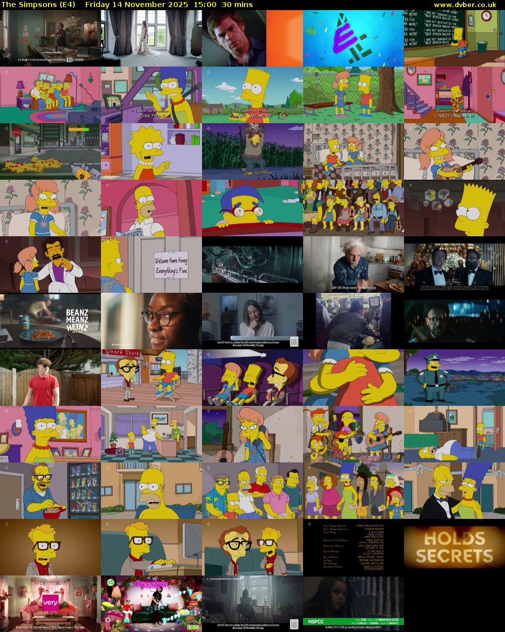 The Simpsons (E4) Friday 14 November 2025 15:00 - 15:30