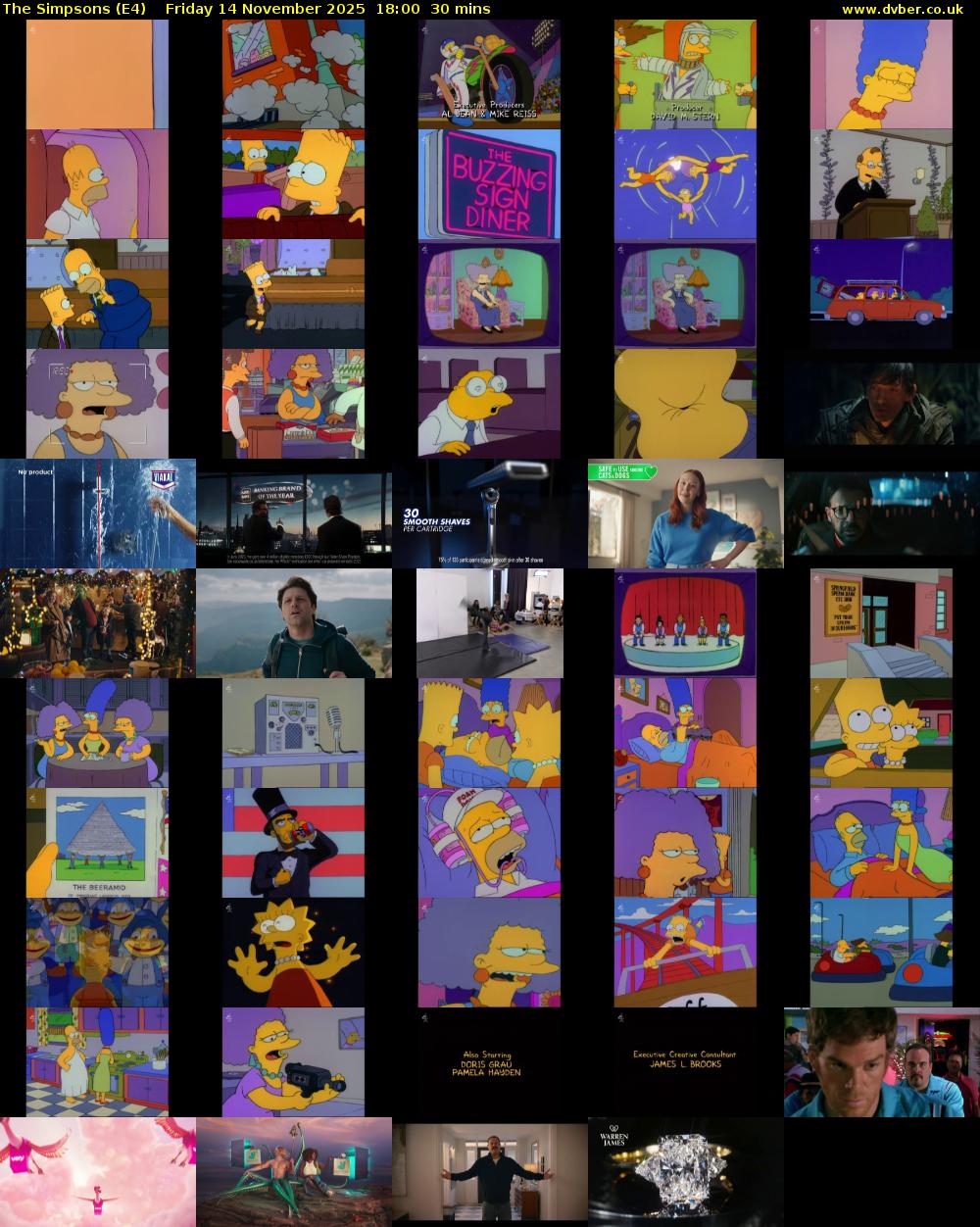 The Simpsons (E4) Friday 14 November 2025 18:00 - 18:30