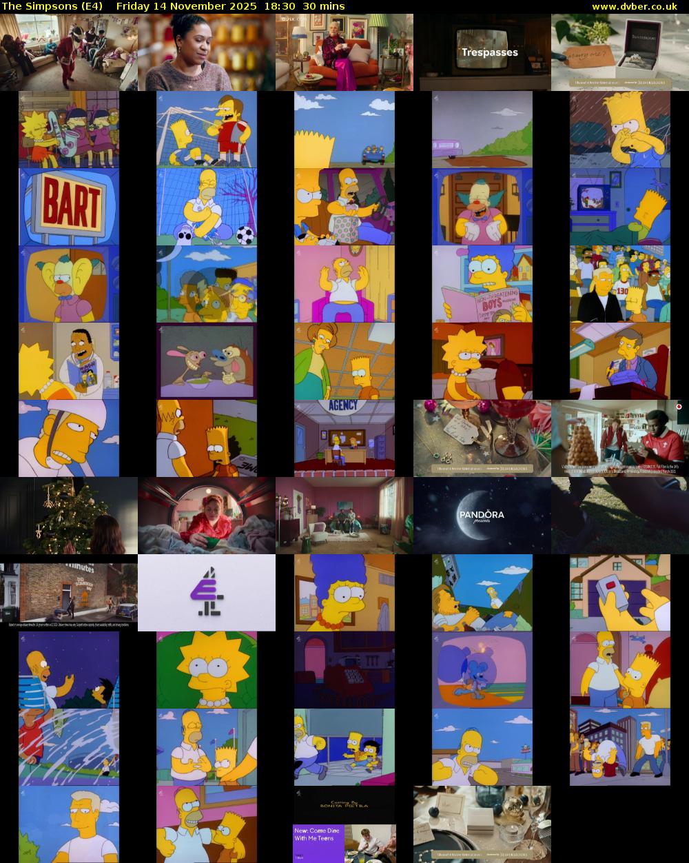 The Simpsons (E4) Friday 14 November 2025 18:30 - 19:00
