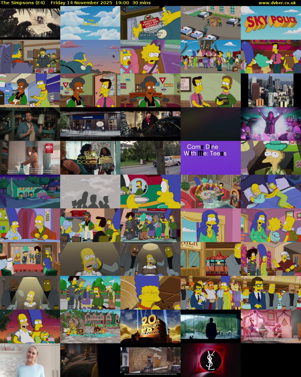 The Simpsons (E4) Friday 14 November 2025 19:00 - 19:30