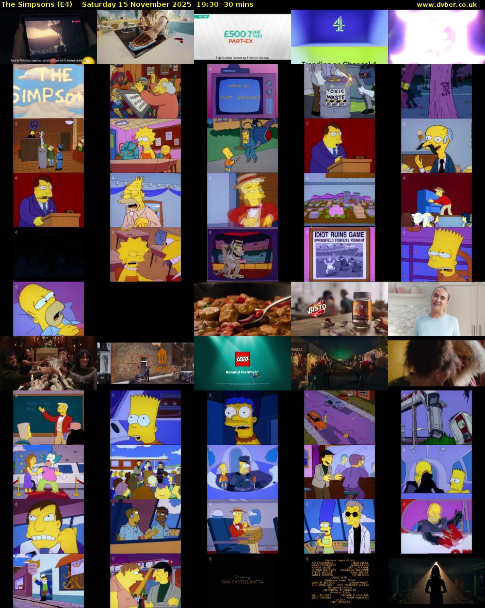 The Simpsons (E4) Saturday 15 November 2025 19:30 - 20:00