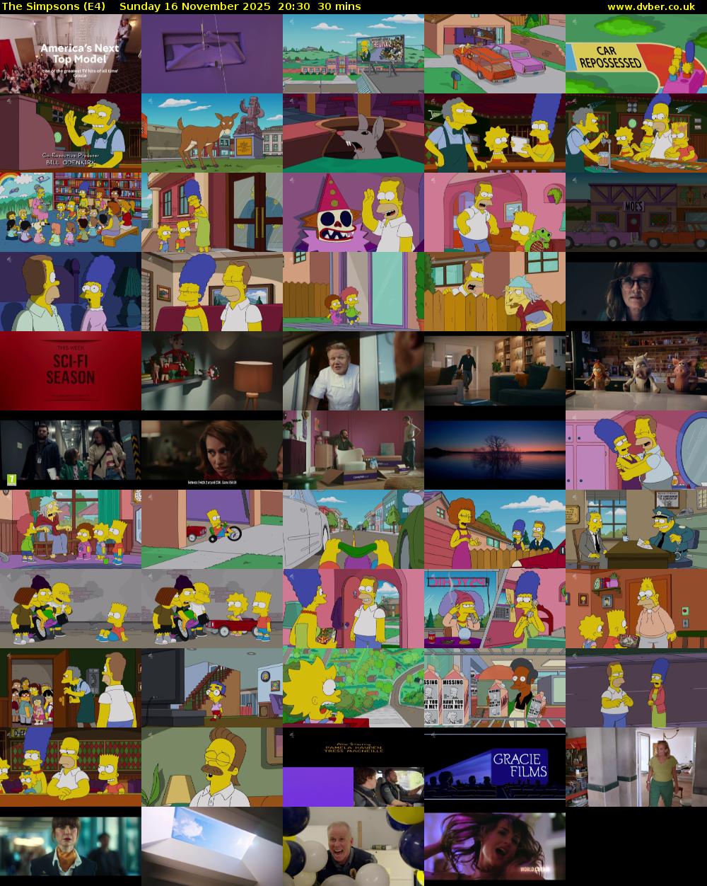 The Simpsons (E4) Sunday 16 November 2025 20:30 - 21:00