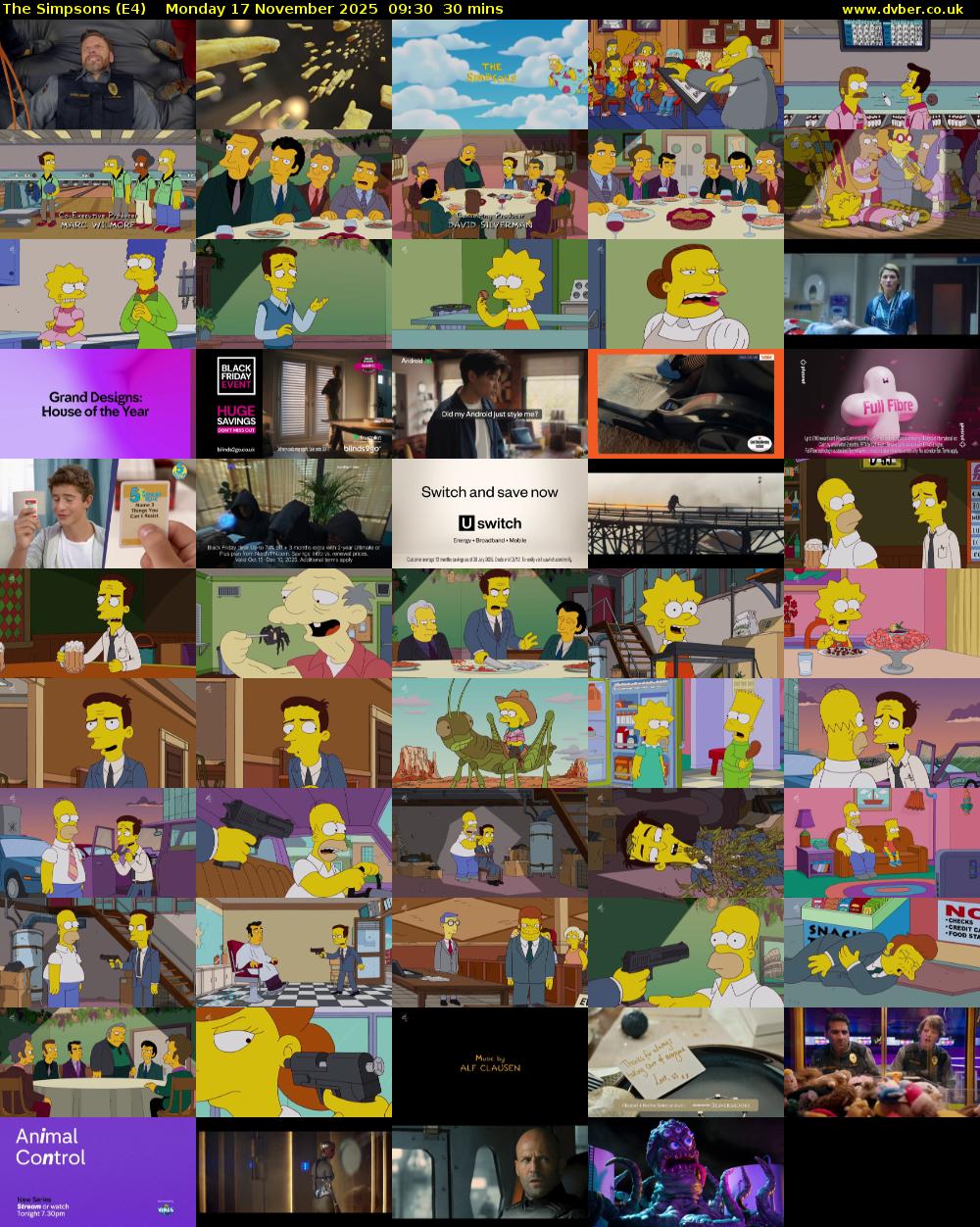 The Simpsons (E4) Monday 17 November 2025 09:30 - 10:00