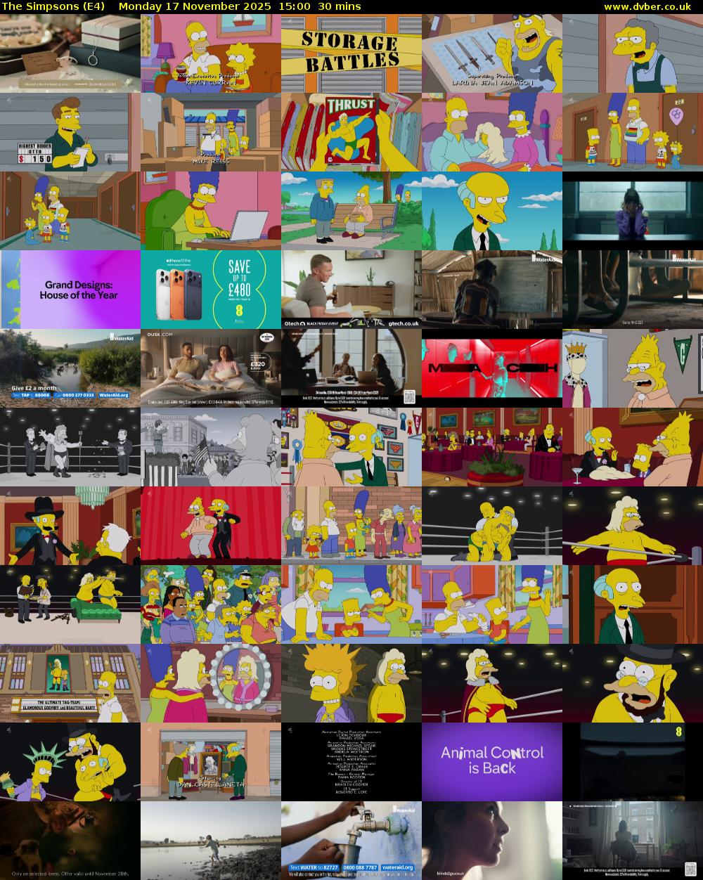 The Simpsons (E4) Monday 17 November 2025 15:00 - 15:30