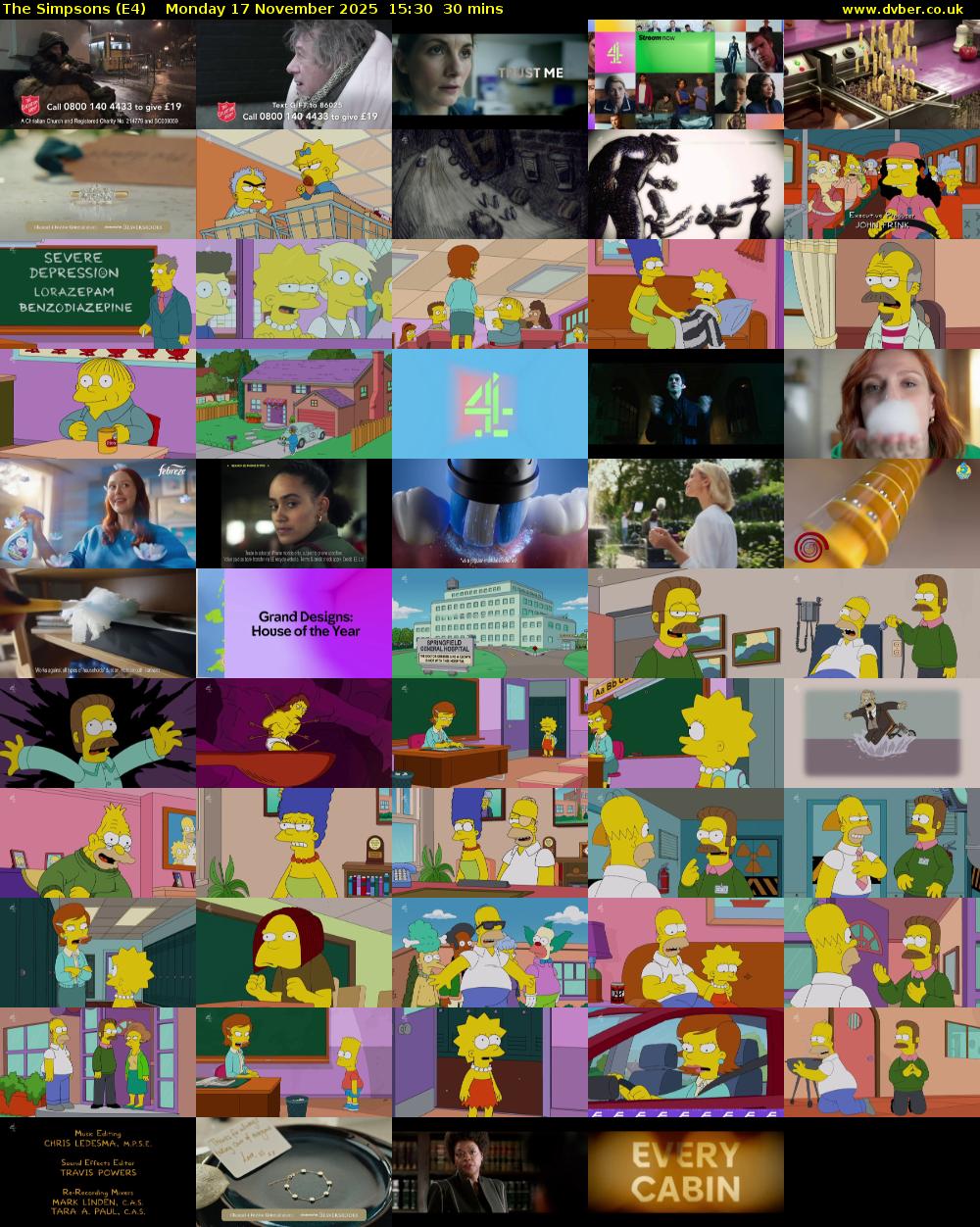 The Simpsons (E4) Monday 17 November 2025 15:30 - 16:00