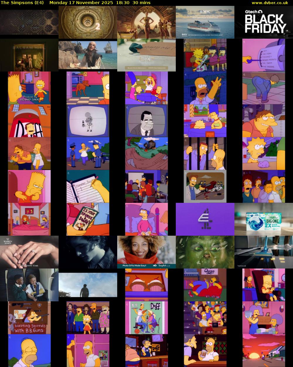 The Simpsons (E4) Monday 17 November 2025 18:30 - 19:00