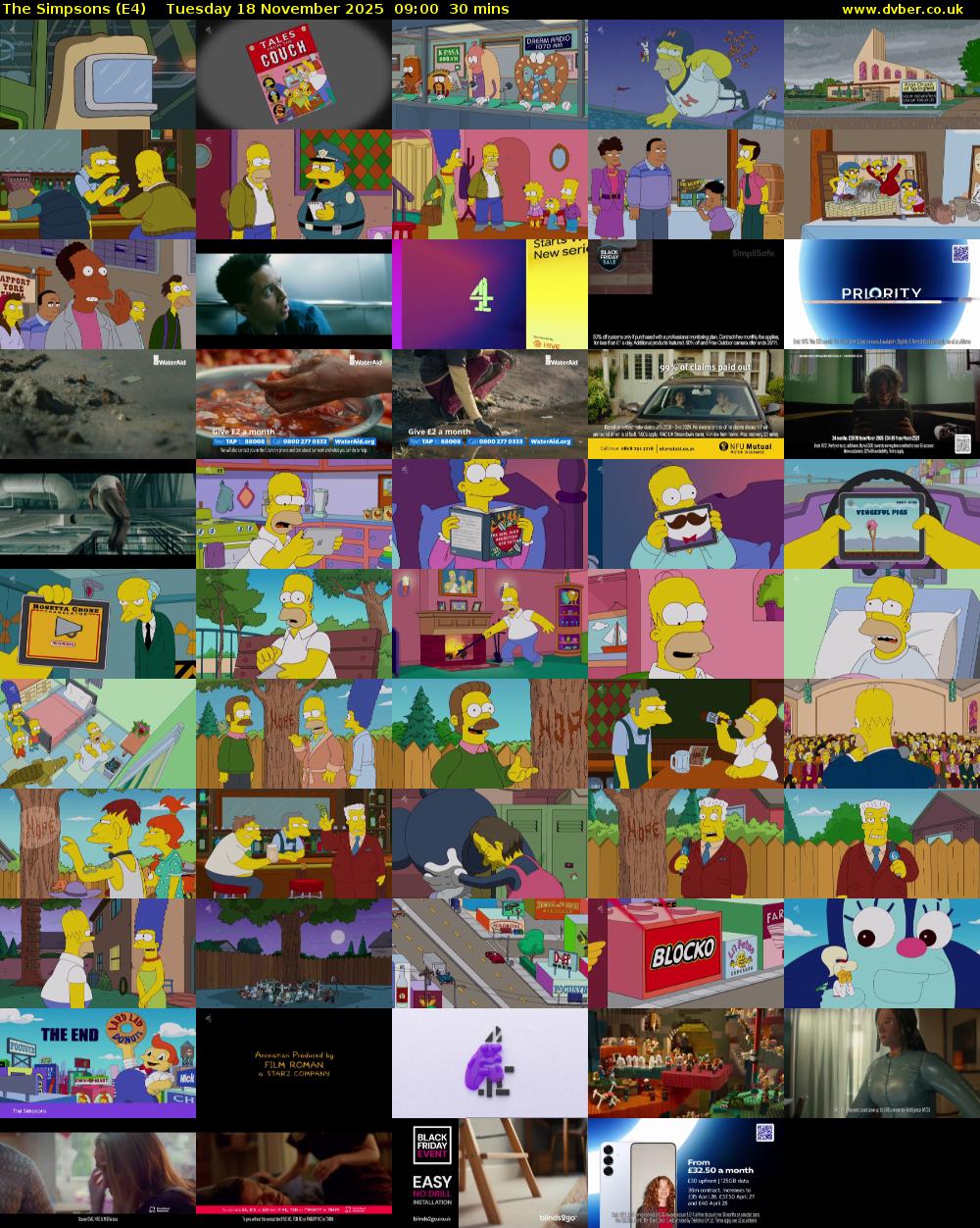 The Simpsons (E4) Tuesday 18 November 2025 09:00 - 09:30