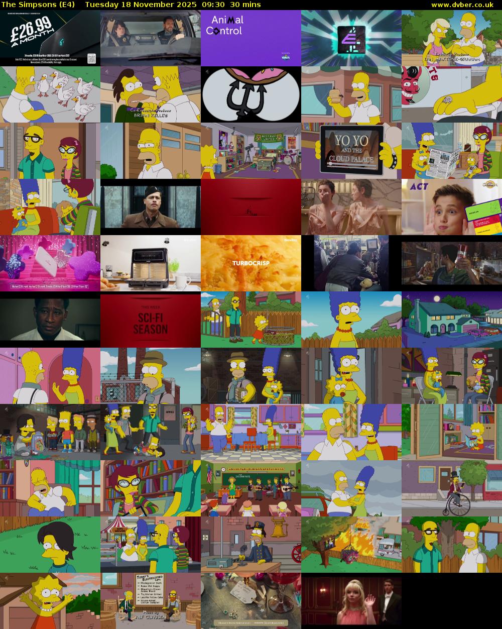 The Simpsons (E4) Tuesday 18 November 2025 09:30 - 10:00