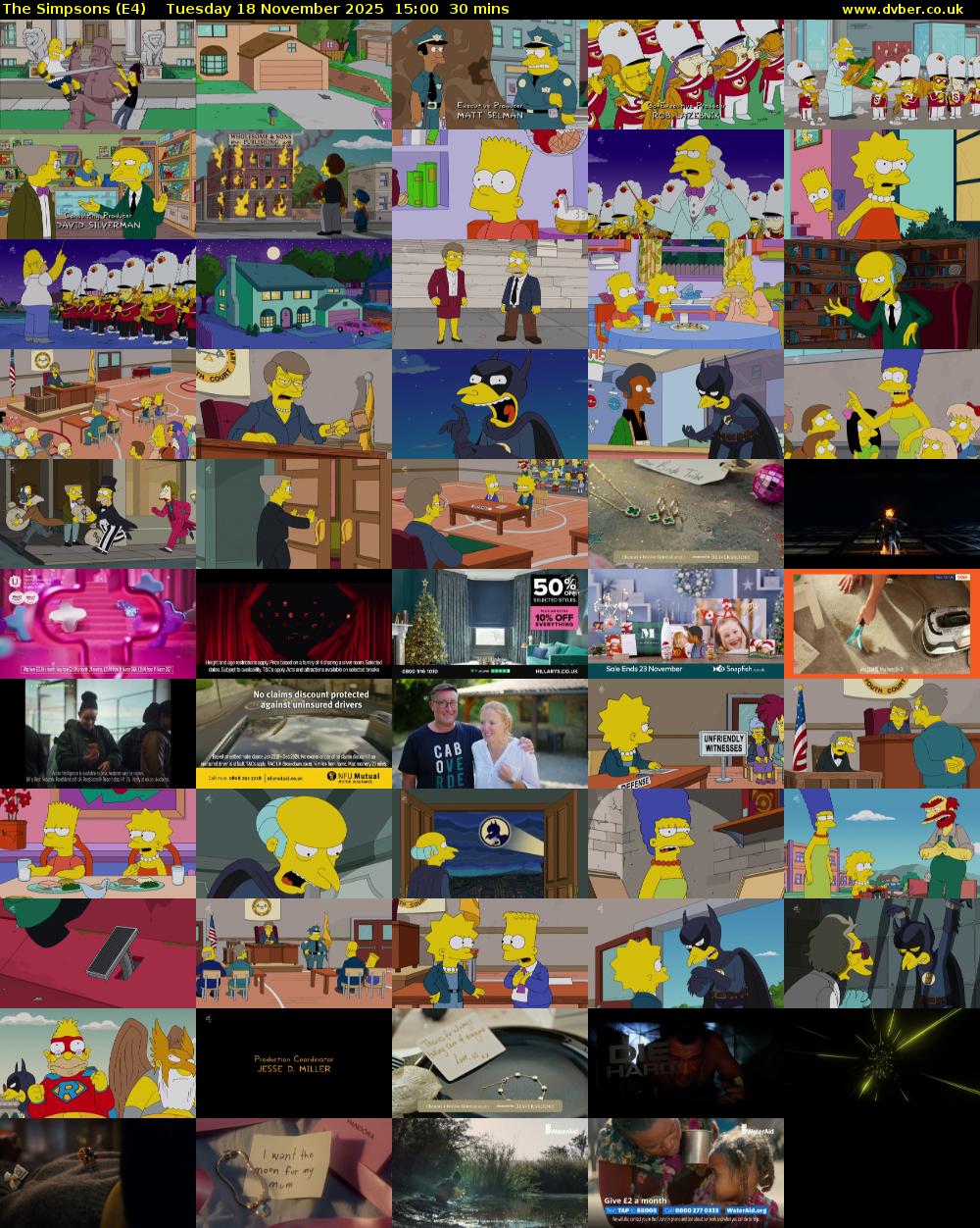 The Simpsons (E4) Tuesday 18 November 2025 15:00 - 15:30