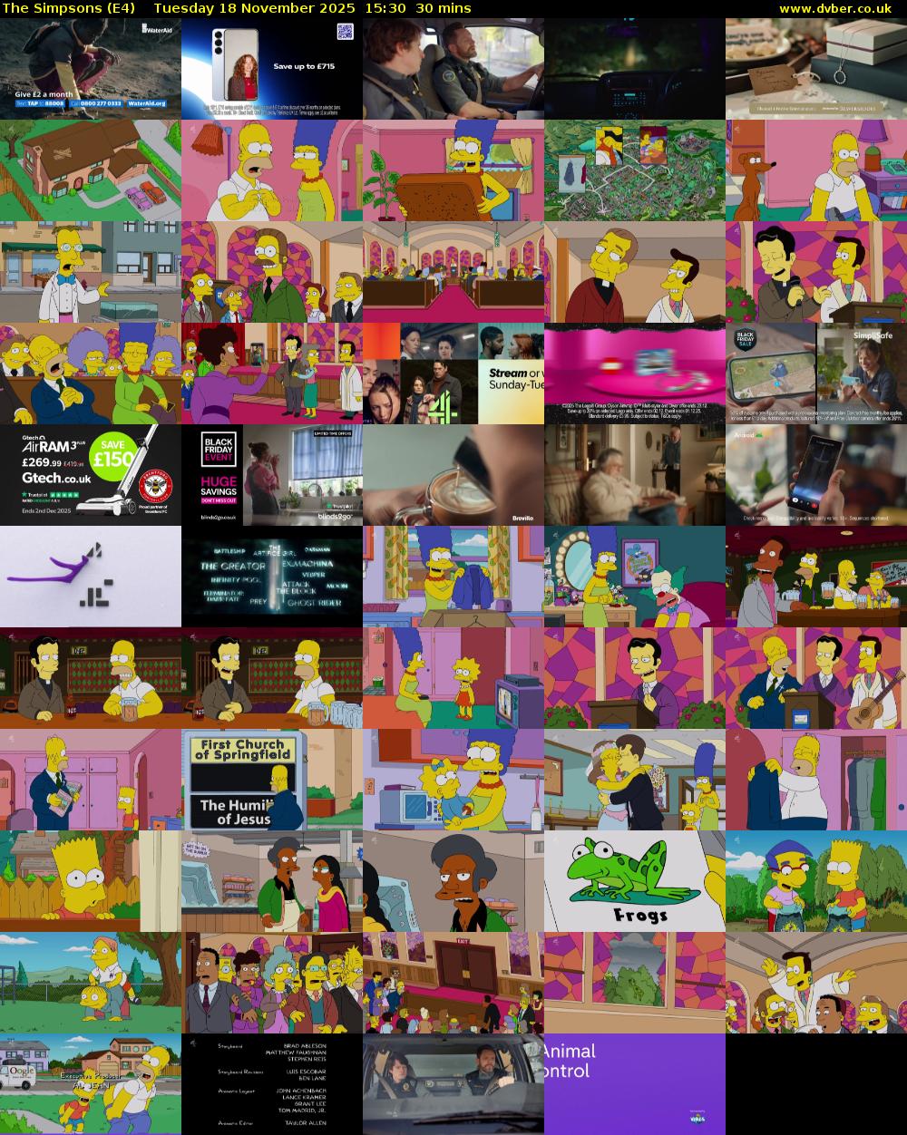 The Simpsons (E4) Tuesday 18 November 2025 15:30 - 16:00