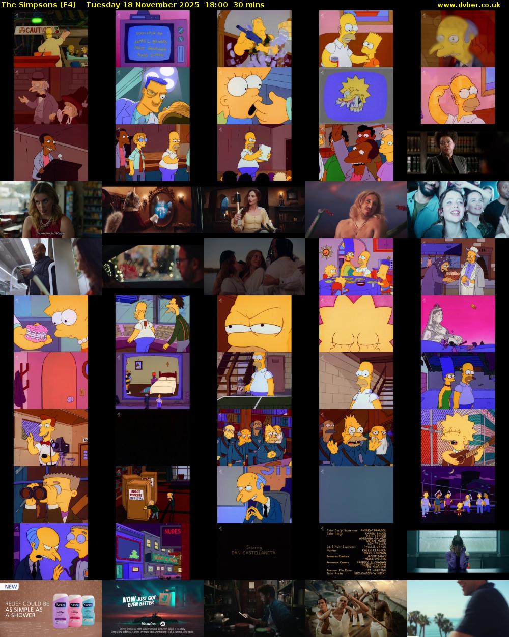 The Simpsons (E4) Tuesday 18 November 2025 18:00 - 18:30