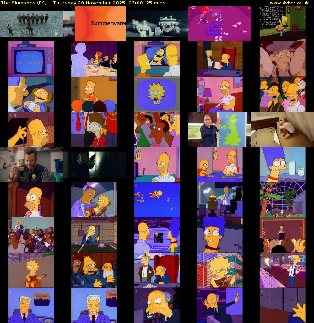 The Simpsons (E4) Thursday 20 November 2025 03:00 - 03:25